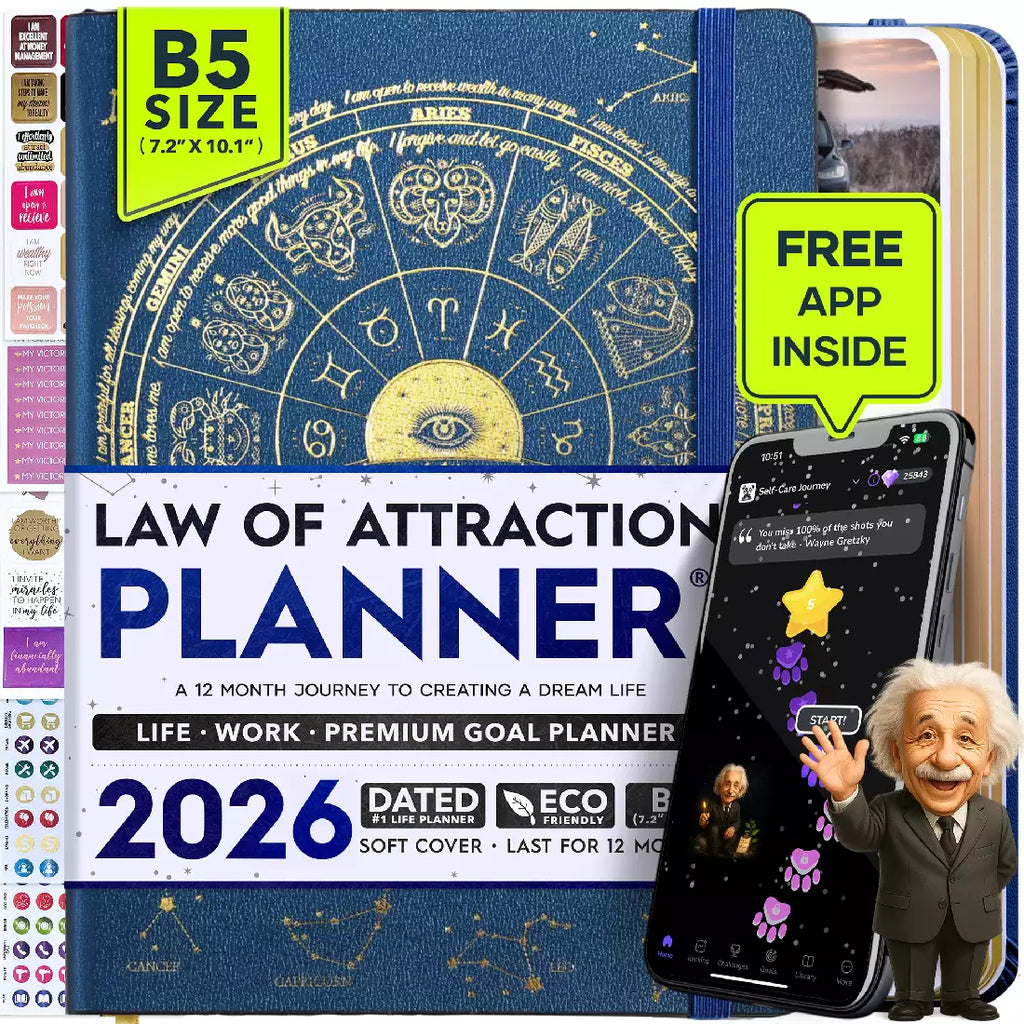 BOGO: Jan - Dec 2026 Dated Deluxe LOA 12 Month Planner (B5 size: 7.5 x 10 inches) DT Blue Astro G