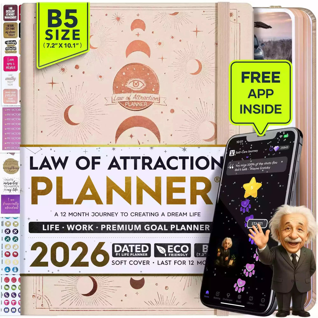 Jan - Dec 2026 Dated Deluxe LOA 12 Month Planner (B5 size: 7.5 x 10 inches) Vanilla Covers