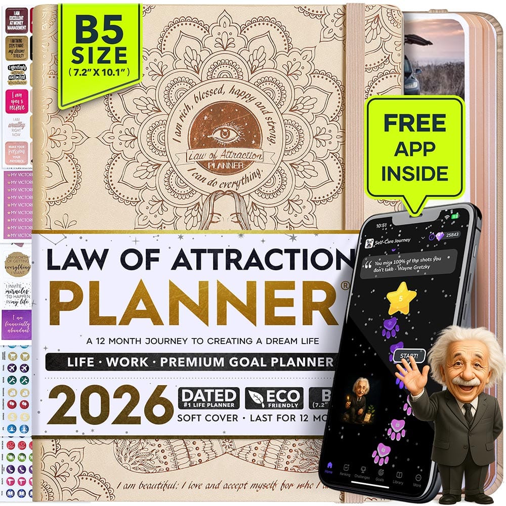 Jan - Dec 2026 Dated Deluxe LOA 12 Month Planner (B5 size: 7.5 x 10 inches) Vanilla Lotus Woman Cover