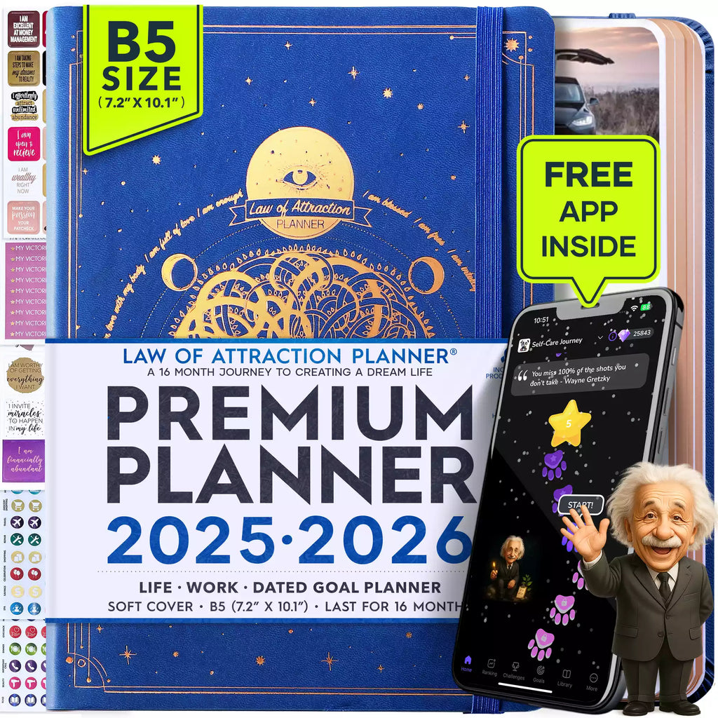Sep 2025 - Dec 2026 Dated Deluxe LOA 16 Month Planner (B5 size: 7.5 x 10 inches) Time
