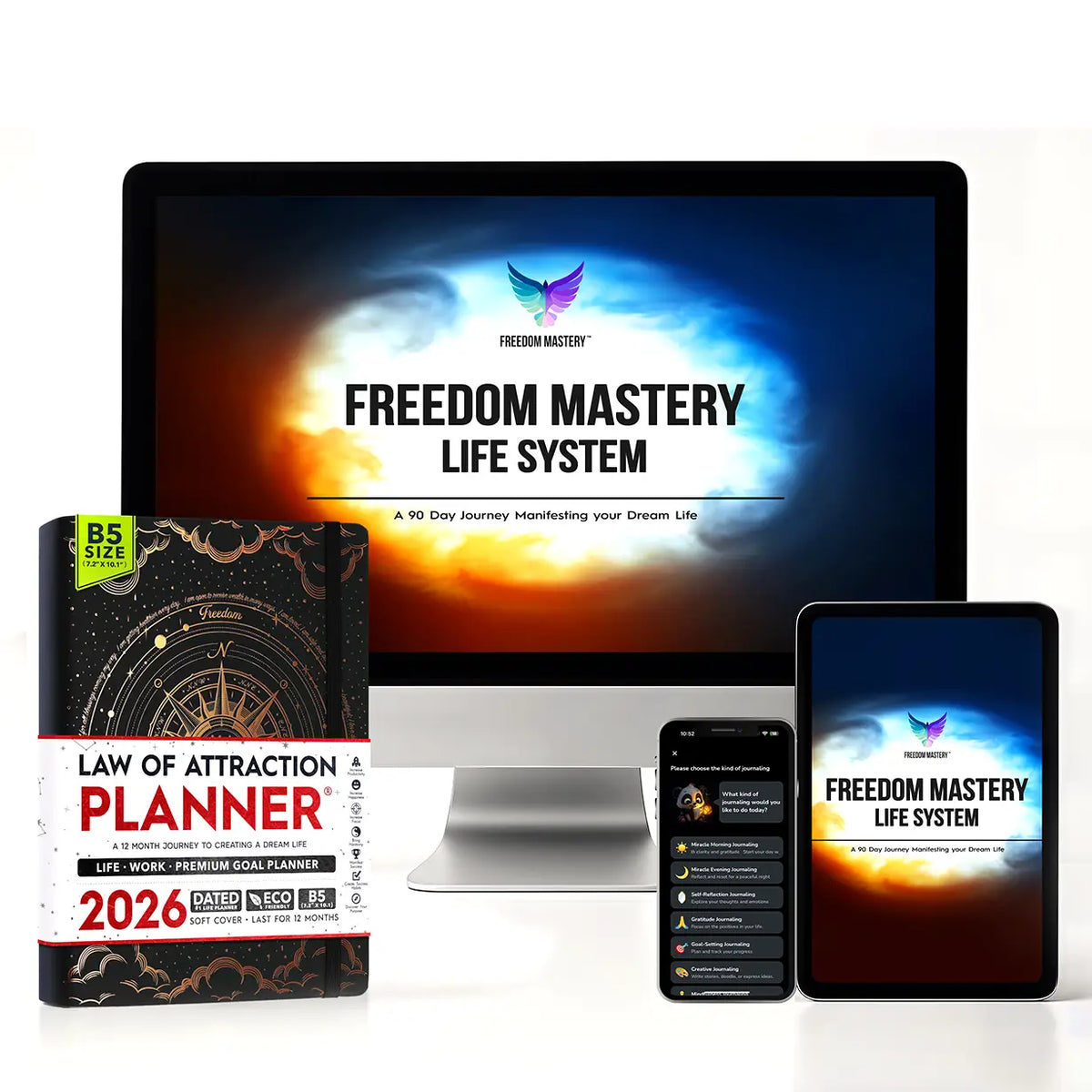 Freedom Mastery Life System Course + B5 Planner 2026 + Companion App