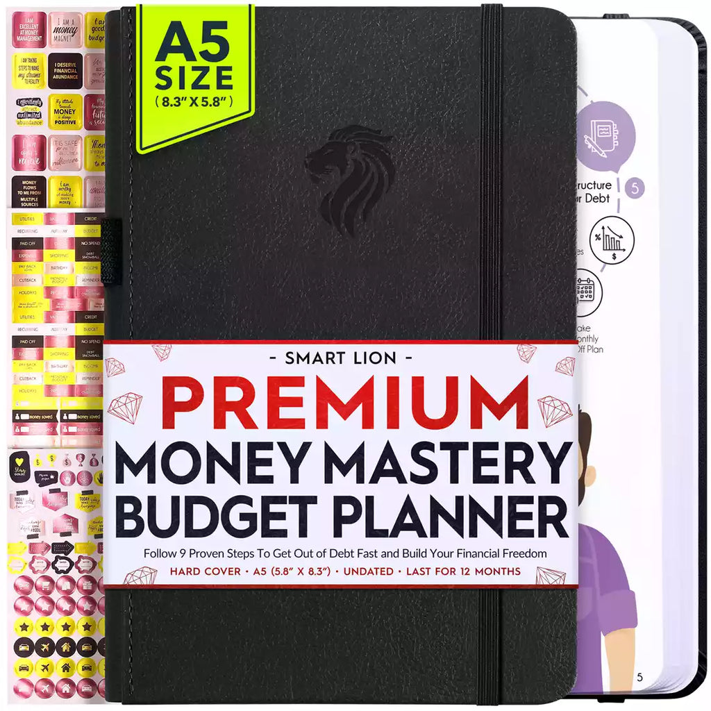 BOGO Undated Budget Planner and Monthly Bill Organizer Black Lion