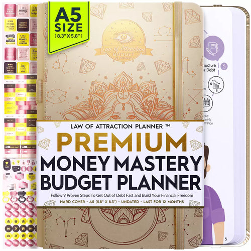 BOGO Undated Budget Planner and Monthly Bill Organizer Vanilla Moon Flower