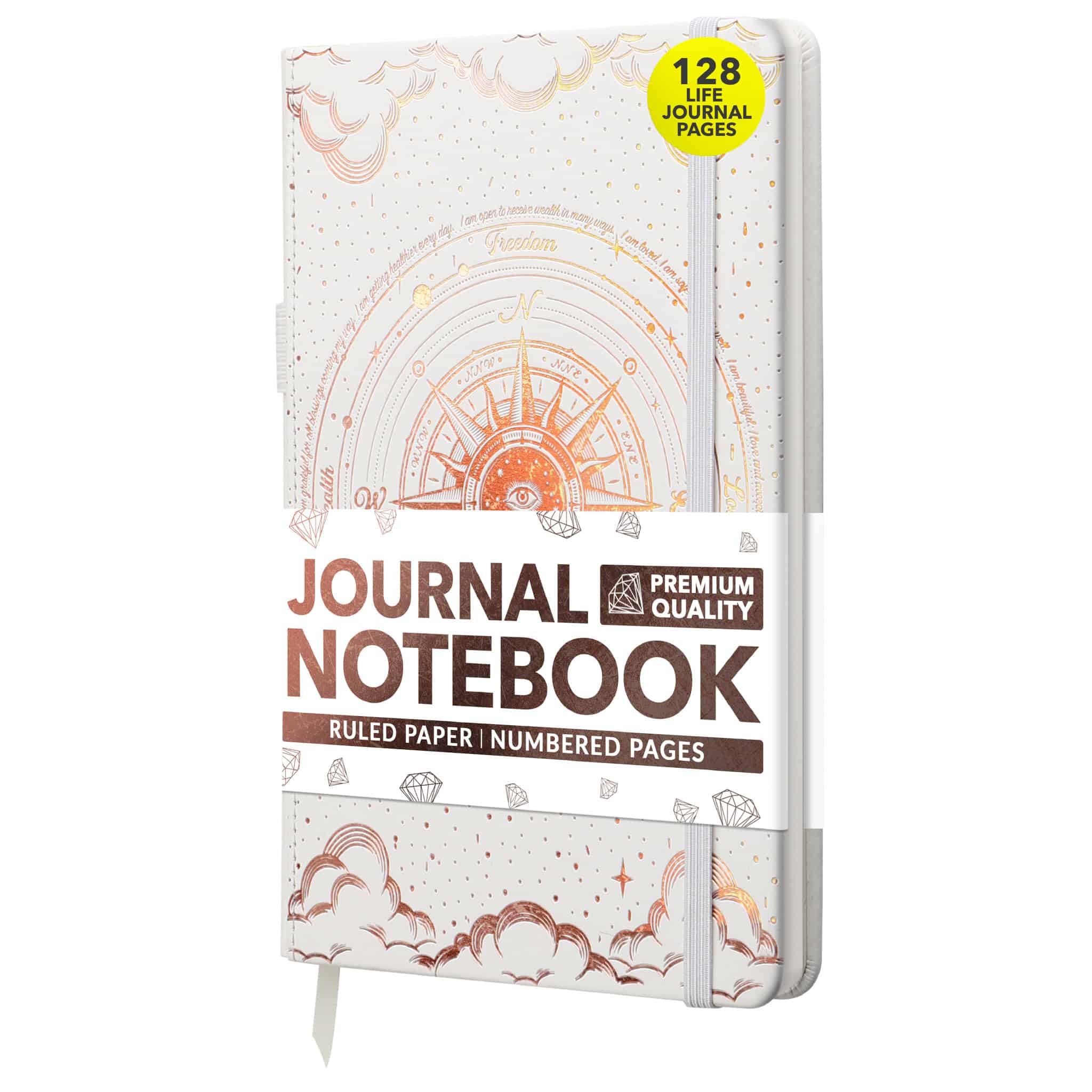 Journal - Ruled Paper, Numbered Pages, 100gsm Ivory White Paper, Noteb ...