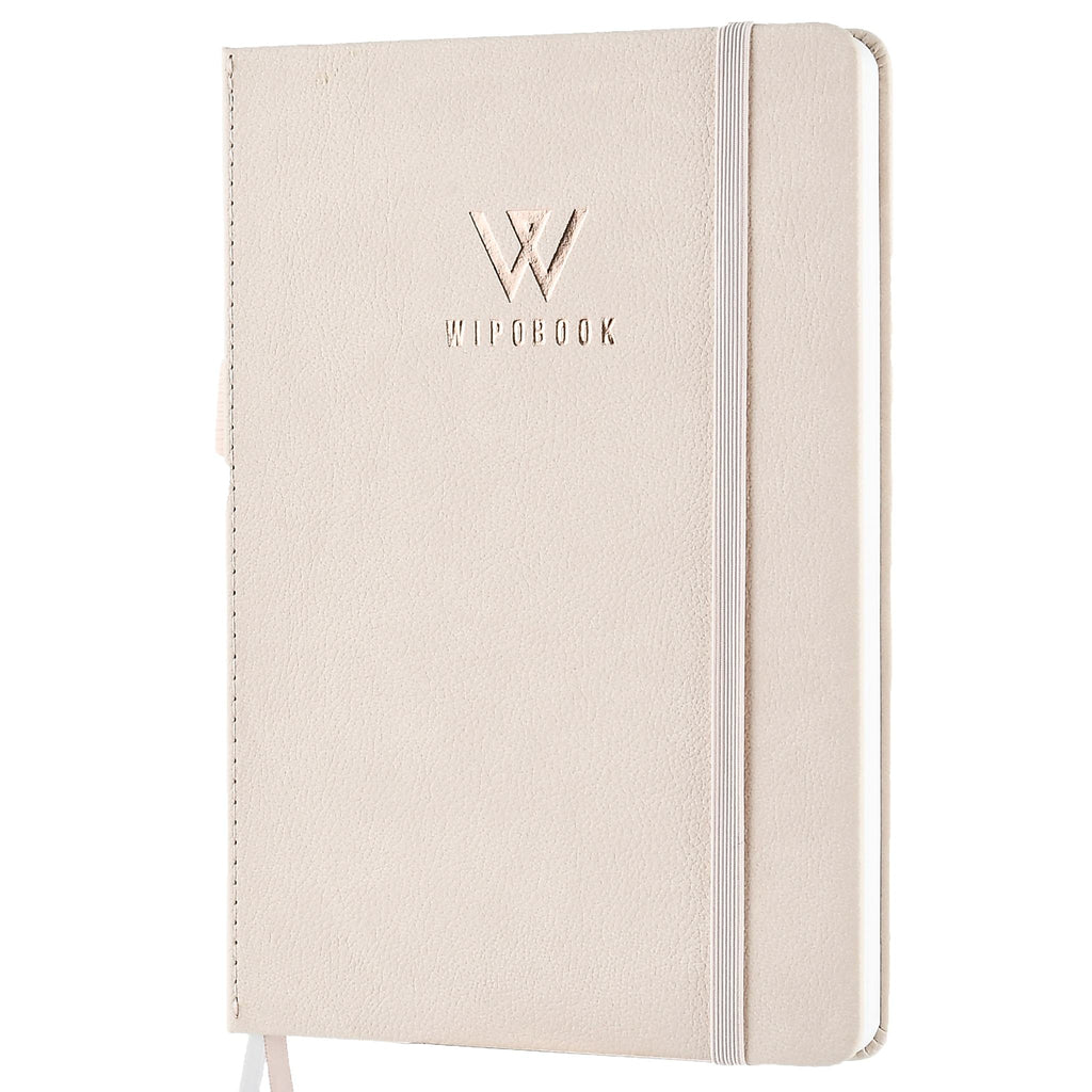 Deluxe Reusable Notebook, Lined Eco-Friendly Journal with 1 WIPOBOOK Erasable Pen (128pages, A5 size (5.8 × 8.3 inches) Write and Wipe Off, Reuse As Much As You Want.